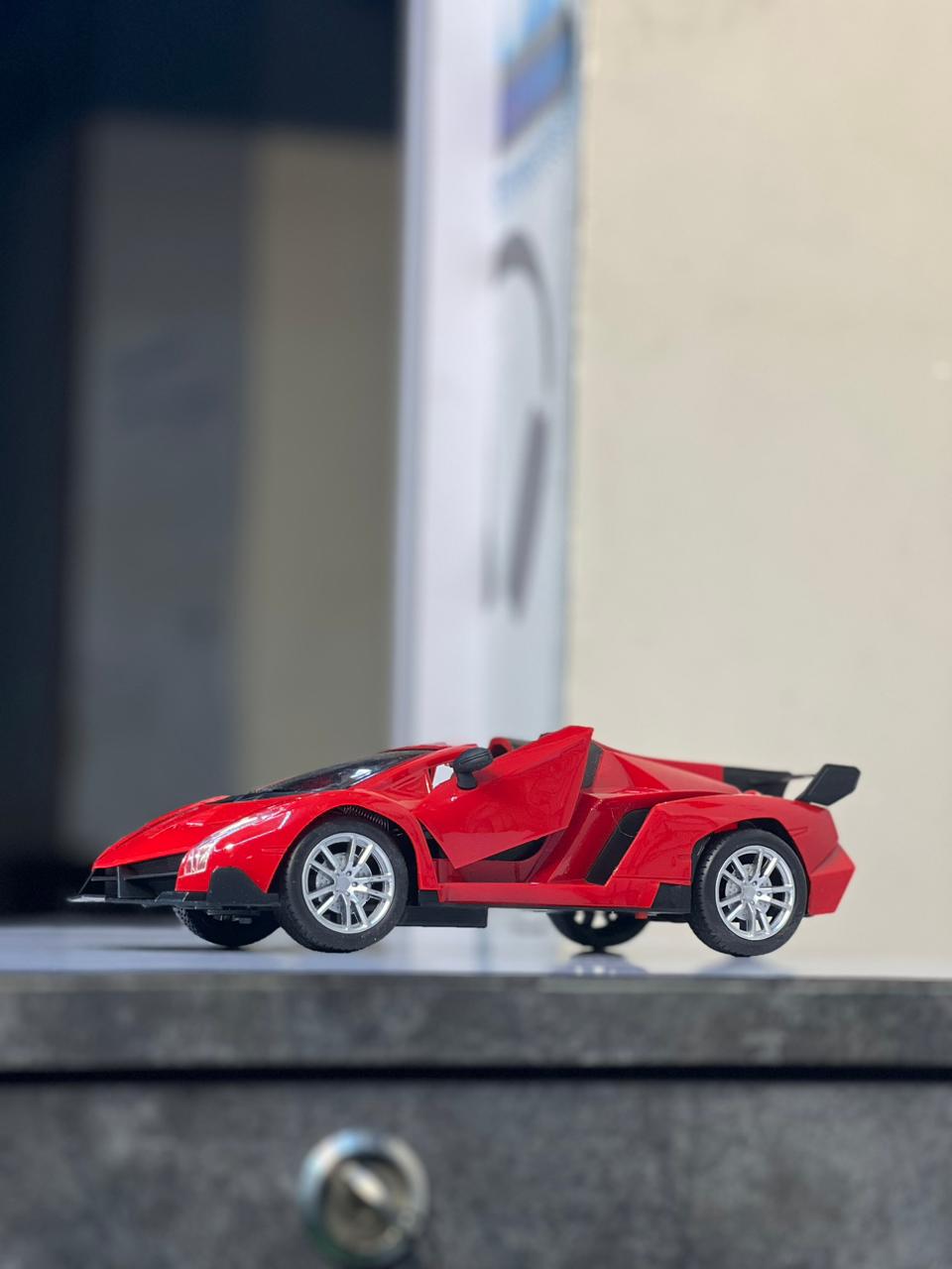 1:16 Scale Winner Racing RC Car with LED Lights & Remote-Opening Doors | 4+ Years