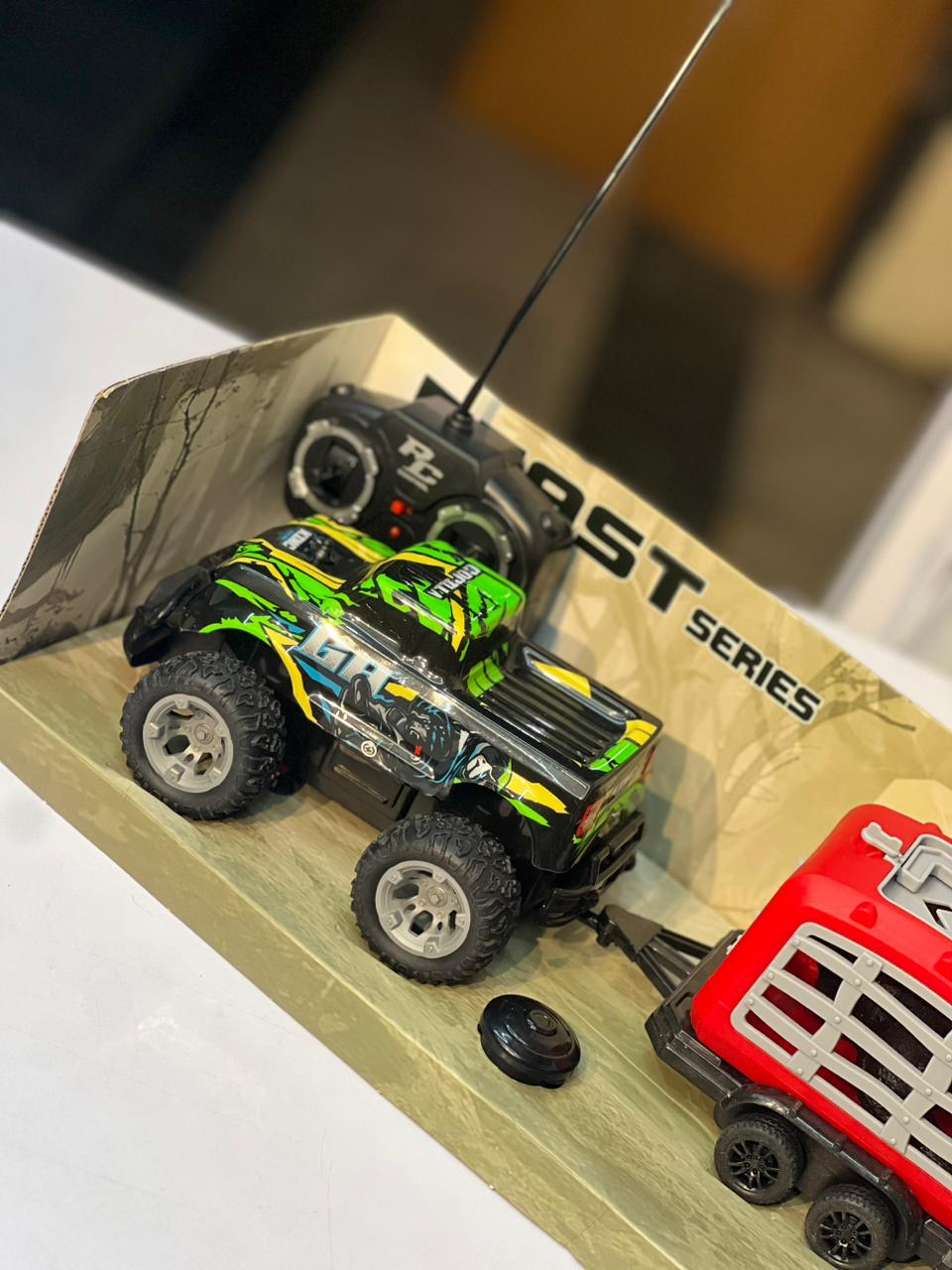 Mini Hobby-Grade Off-Road RC Car with Gorilla Cage | 4-Channel, Hard Grip Tires & Fiber Body