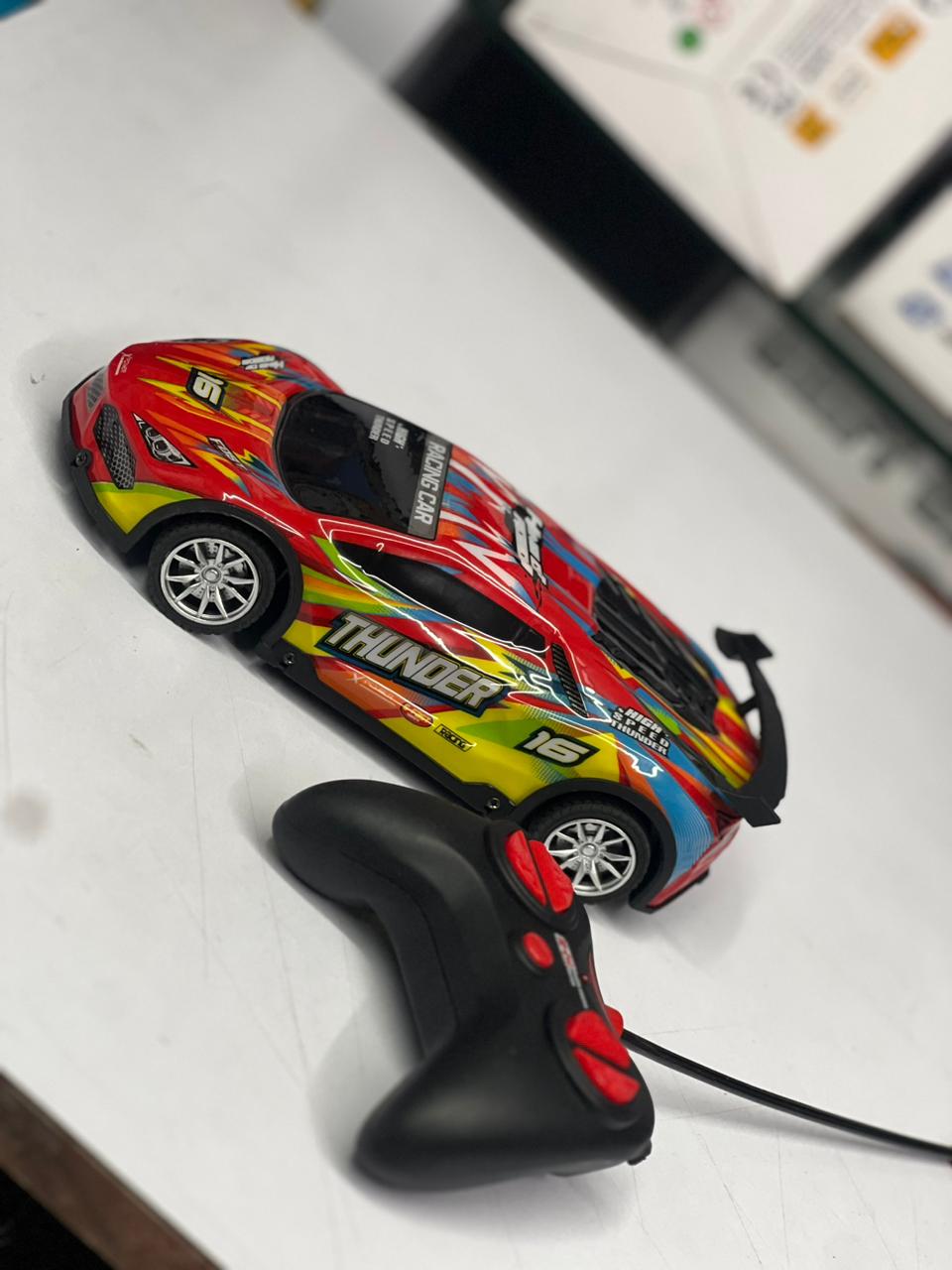 Thunder Sports RC Car – 4-Channel Remote Control Super Speed Car with Body Lights (Lamborghini Inspired Design)