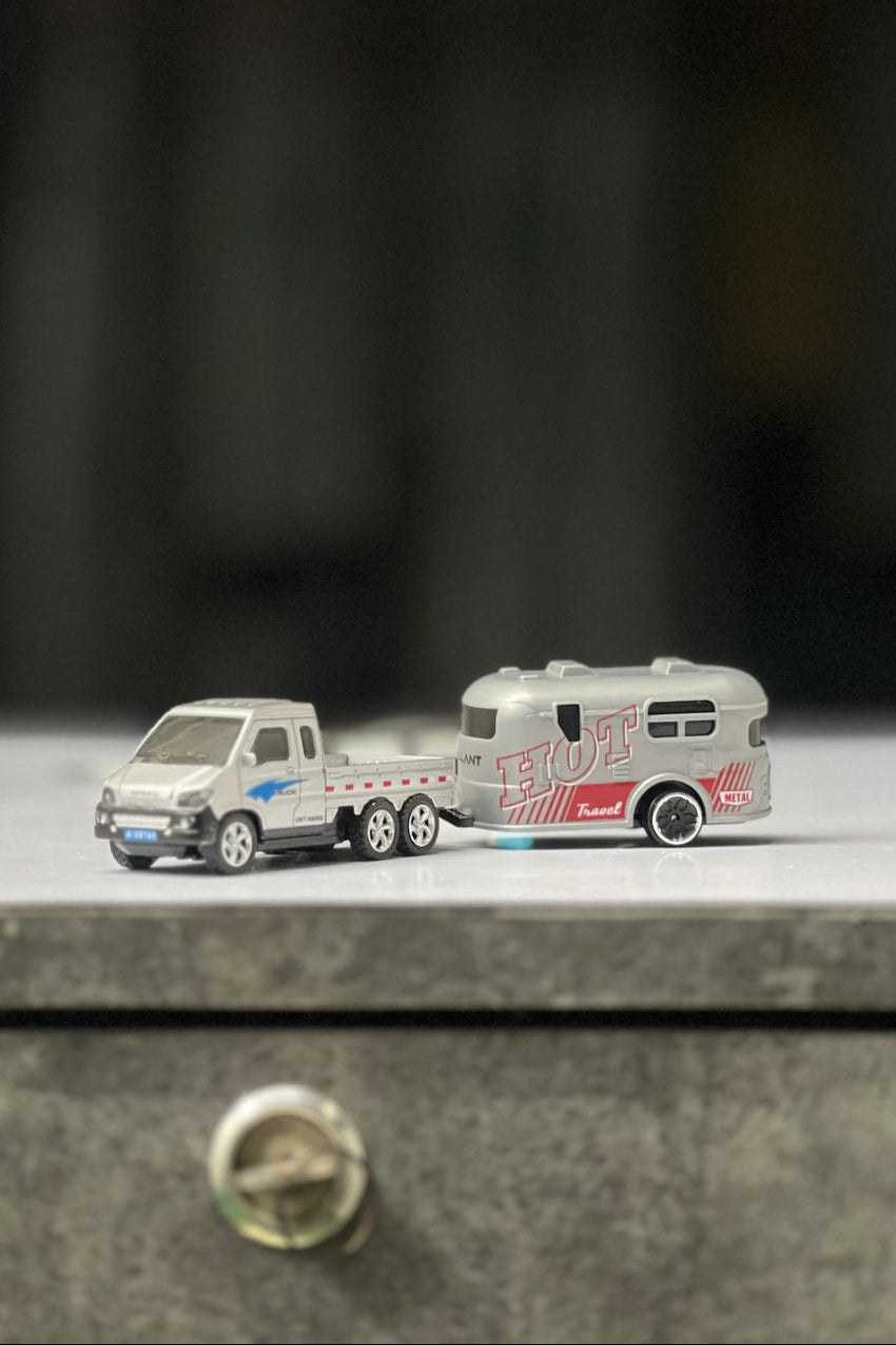 1:64 Mini Alloy Off-Road RC Car with Trailer | Rechargeable Remote Control Toy