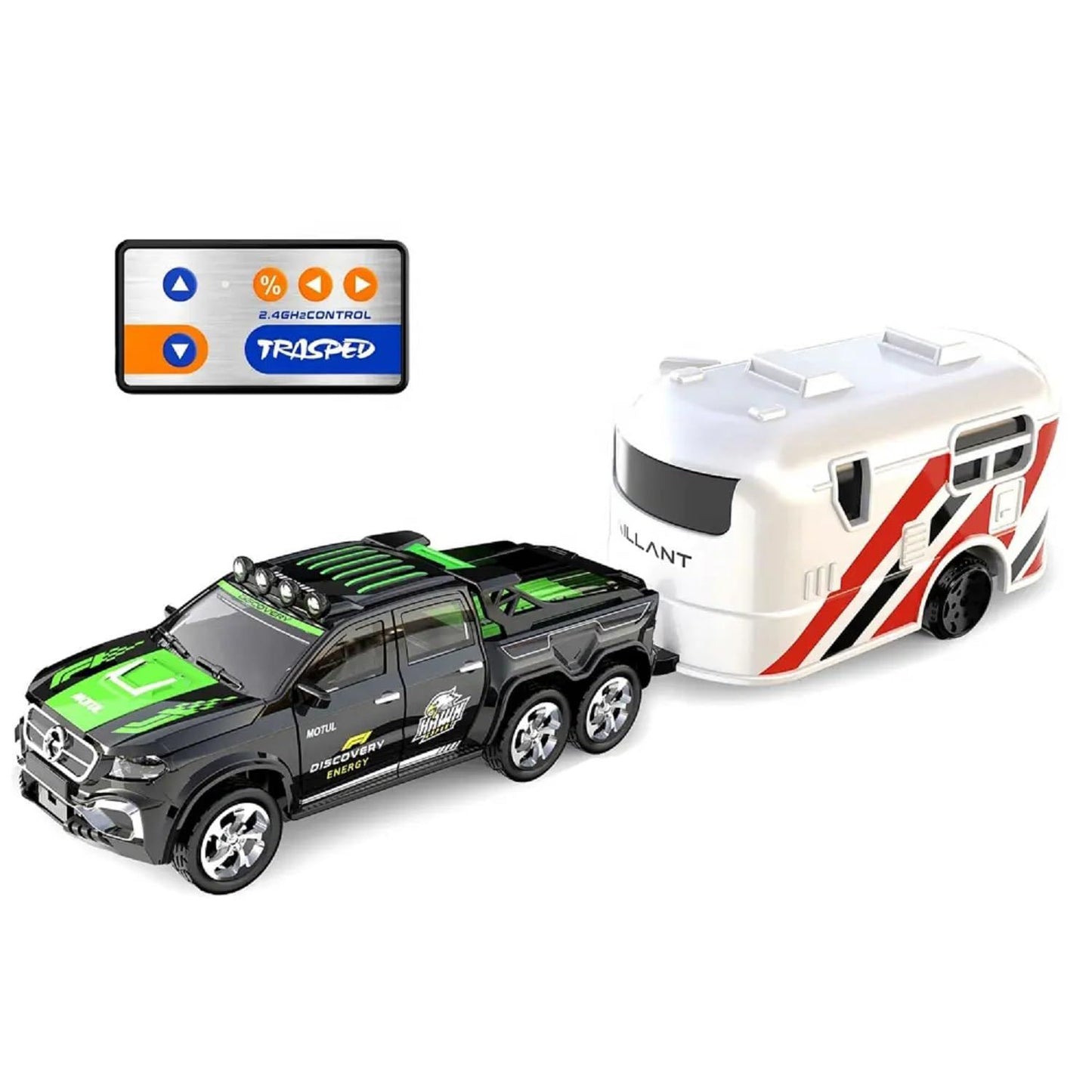 FORD RAPTOR MINI Off-Road RC Car 1:64 Scale – 2.4GHz Remote Control with Trailer & Rechargeable Battery