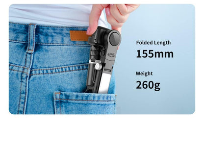 Smart Selfie Stick Gimbal with Fill Light | 360° Panoramic Stabilizer & Remote Control