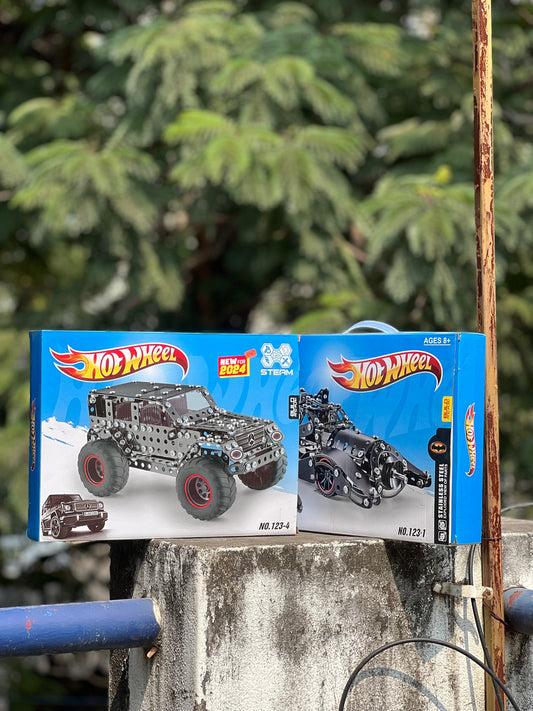 STEAM Metal Racing Car Construction Kit | DIY Stainless Steel Model Toy for Kids & Teens steam