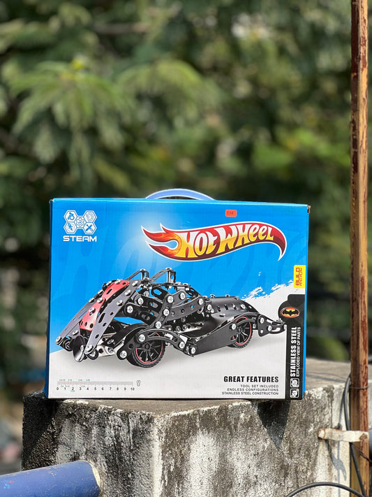 STEAM Metal Racing Car Construction Kit | DIY Stainless Steel Model Toy for Kids & Teens steam