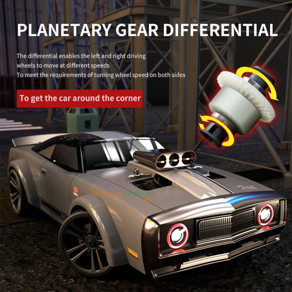Hurricane RC Drift Car 1:16 Scale 4WD – High-Speed Drift & Racing Car with LED Lights, Rechargeable Battery & Dual Tyres