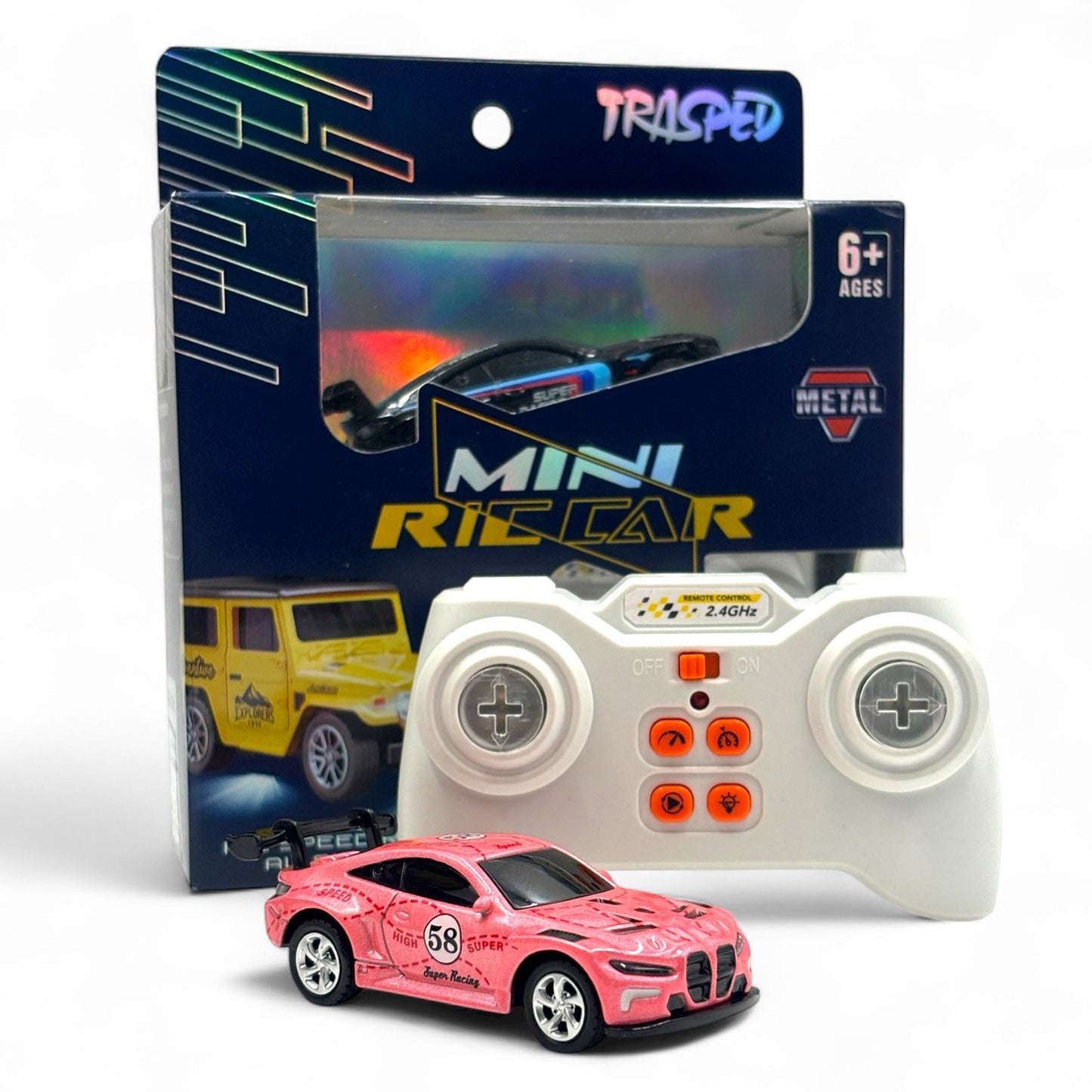 BMW M4 GT3 Mini Diecast RC Car | Remote & App Control, 3 Speed Modes, Drift Mode