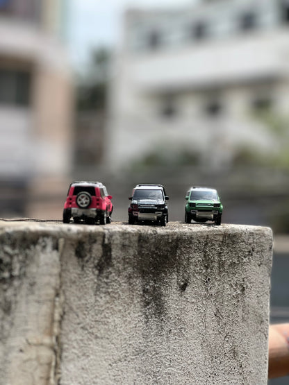 1:64 Scale Defender Mini RC | 2WD | Expedition Roof Rack | Auto Play | 3-Speed Control