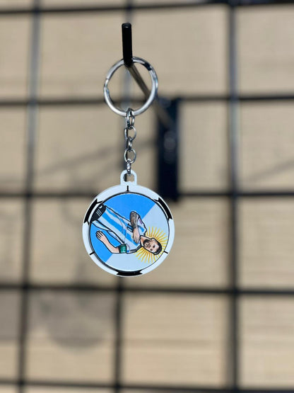 Superhero Fidget Spinner Keychain – Metal Chibi Design with Smooth Spin