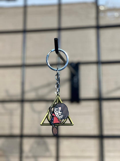 Superhero Fidget Spinner Keychain – Metal Chibi Design with Smooth Spin