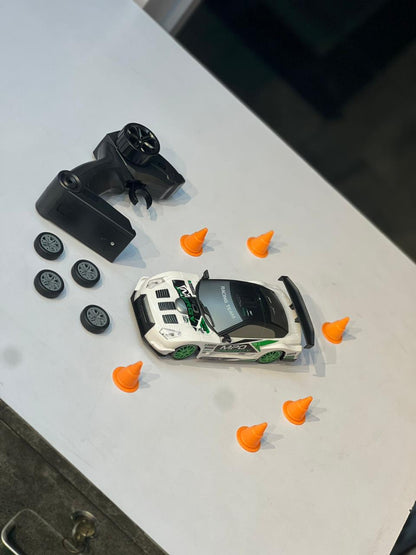 Premium RC Drift Car with App Control, Gyro Steering, Extra Wheels & Cones | Rechargeable 2.4GHz