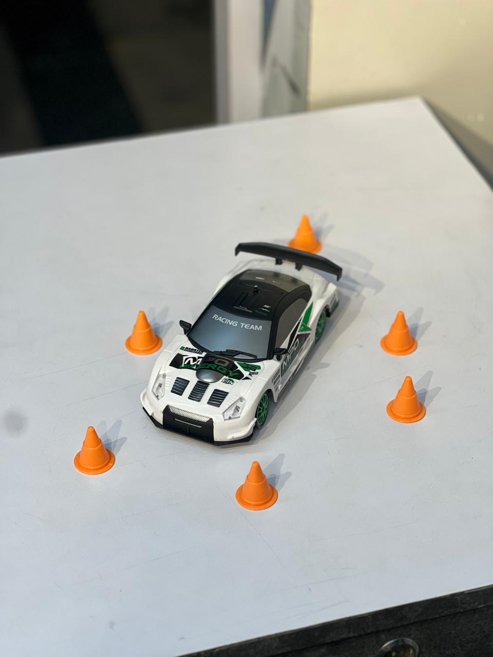 Premium RC Drift Car with App Control, Gyro Steering, Extra Wheels & Cones | Rechargeable 2.4GHz