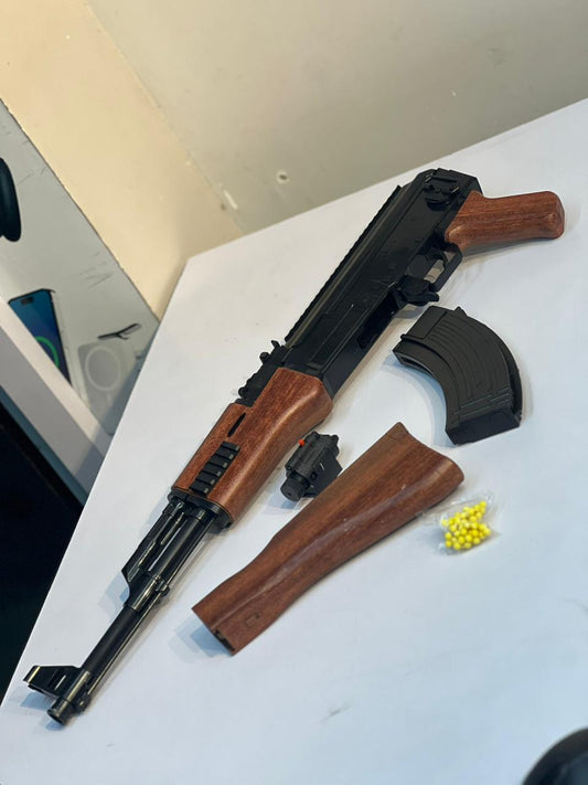 AK47 Realistic Soft Bullet Toy Gun with Scope, Muzzle, Stock & Magazine