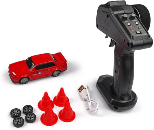 25 KM/H 4WD Drift RC Car with Rally & Drift Tires | Proportional Steering | ESP Gyro Sensor | Cones Included