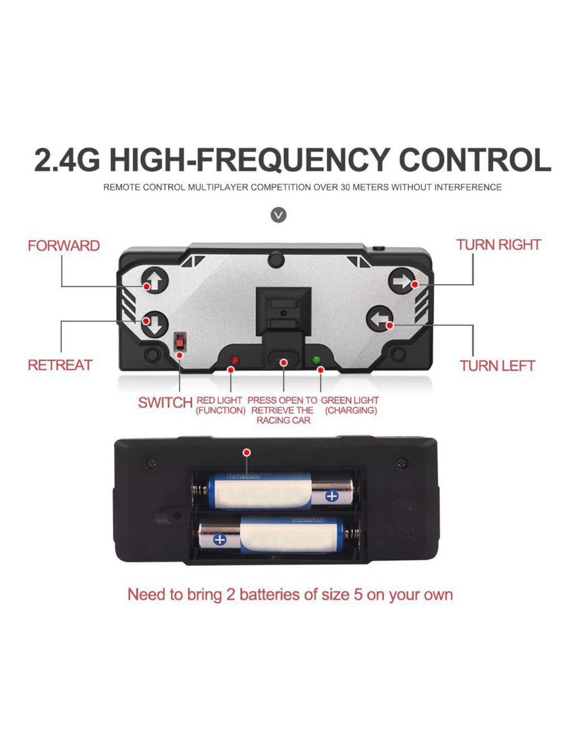 Ford Mustang Shelby GT 500 RC Can Car (1:60 Scale) – 2.4G Remote Control | Licensed Model with LED Lights
