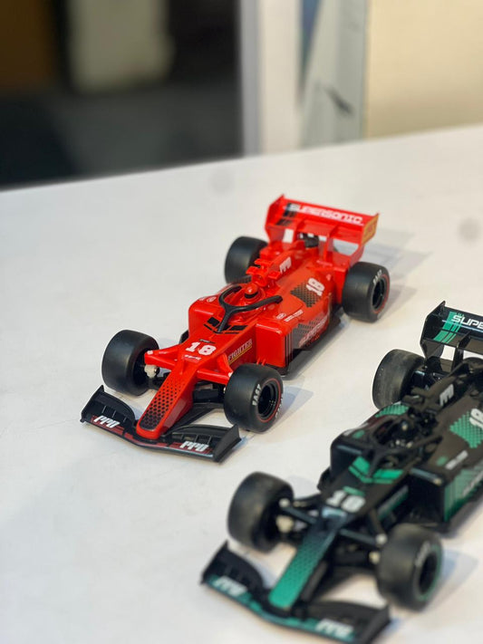 F1-Style RC Car with Smoke & LED Lights | Ferrari & Petronas Colours | 4-Channel Remote Control