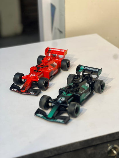 F1-Style RC Car with Smoke & LED Lights | Ferrari & Petronas Colours | 4-Channel Remote Control
